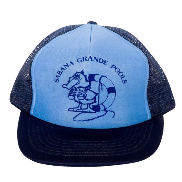 Sabana Grande Pools VTG Hat Trucker Duck Life Vest Blue Snapback Cap Mesh - Picture 1 of 9